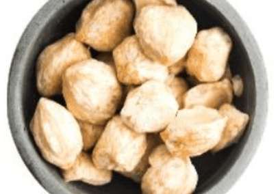 A bowl of nuts is shown in this image.
